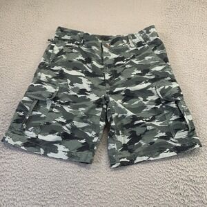 LL‎ Bean Camo Cargo Shorts Mens 36 Green Allagash 10" Inseam Natural Fit 503741